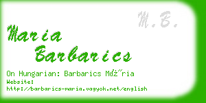 maria barbarics business card